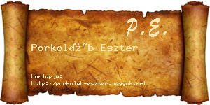 Porkoláb Eszter névjegykártya