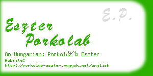 eszter porkolab business card